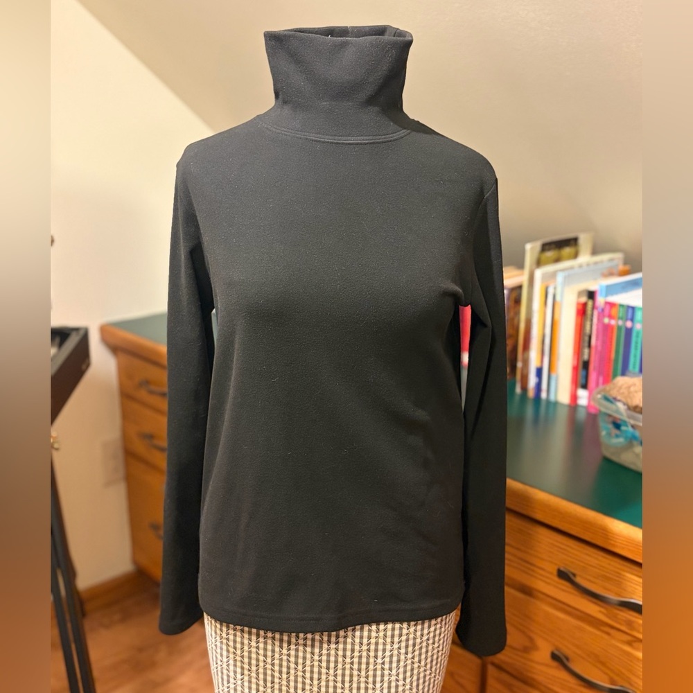 Dazy Women’s Black Long-sleeved Fleece Turtleneck Size S